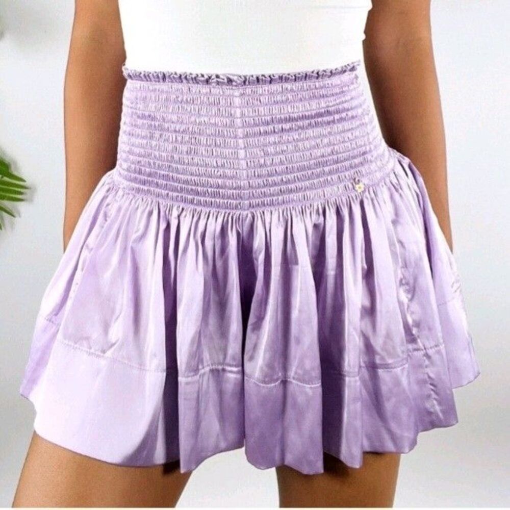 Natural Life Lavender Preppy Coquette Ruffle Bloomers High Waisted Shorts / XS